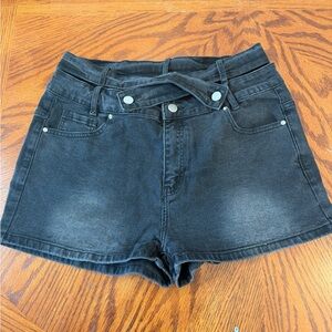 Women's Black Denim Shorts